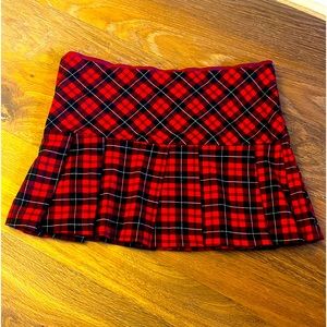 Y2K EUC red plaid mini skirt